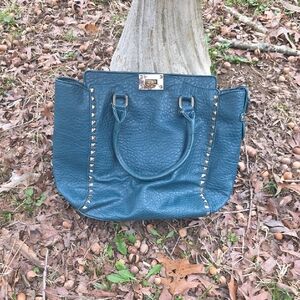 Source Unknown Teal Tote with Gold Accents